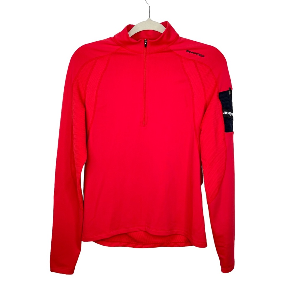 Sugoi Womens Cycling Half Zip Long Sleeve Jersey Pullover Top Red Medium